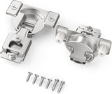Chibery Non-Slow Close Regular Hinges, Concealed Cabinet Hinges for Face Frame Door, Self Closing Hidden, 105° Opening, Easy-on Dowels ＆ Self-Tapping Wooden Screws