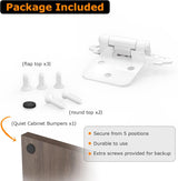 Chibery 1/2" White Overlay Cabinet Hinges, Self Closing Flush Mount Hinges with Door Bumper, Variable Decorative Hardware for Bathroom, Furniture, Kitchen Cabinet Doors