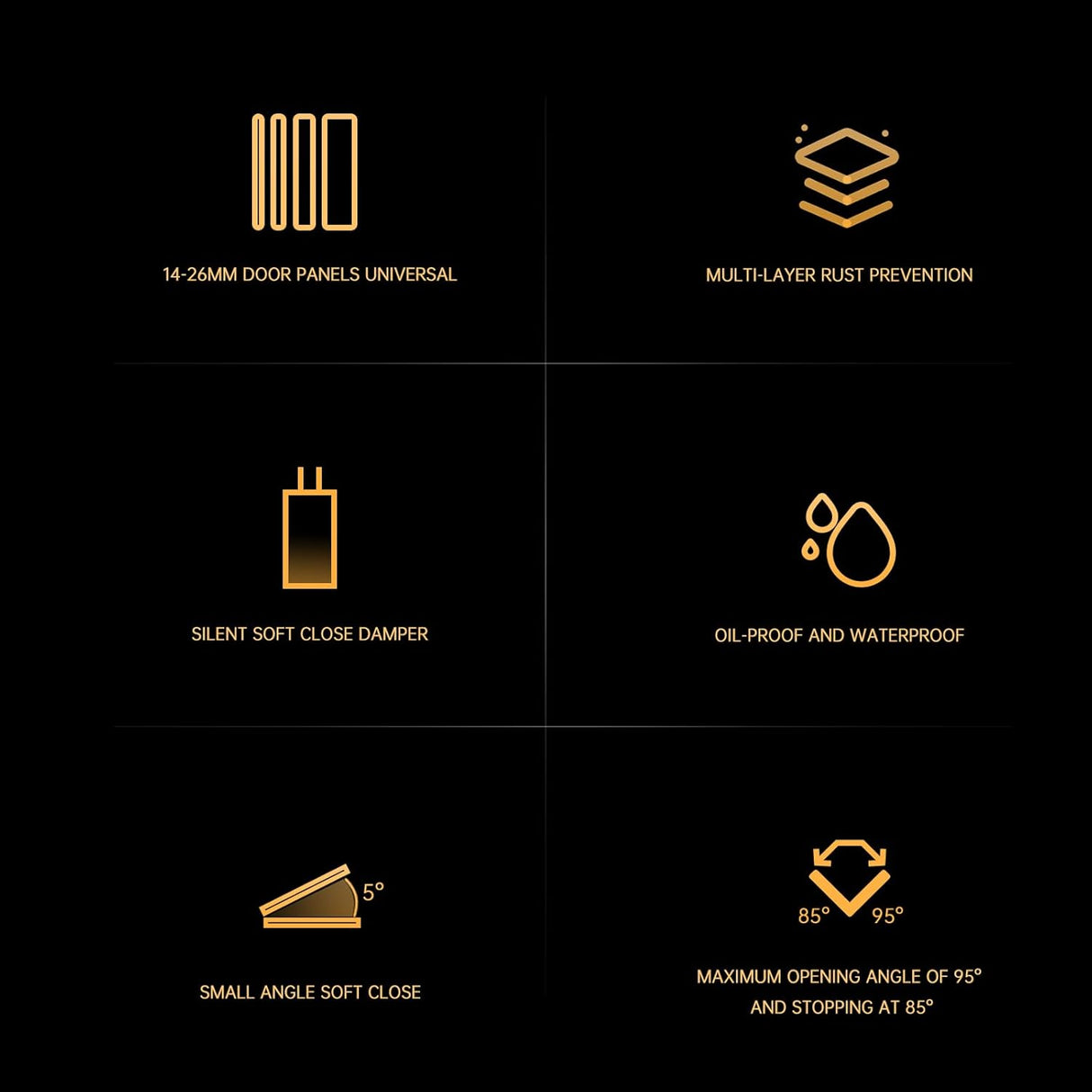 95° 45mm Euro Concealed Frameless Soft Close Cabinet Hinge