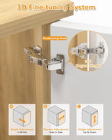 Chibery 165° Soft Close Kitchen Corner Hinges, Lazy Susan Cabinets, Face Frame, Clip On Plate for Easy Installation, Hidden Face Mount, 3D Concealed Slow Self Closing for Folden Cupboard