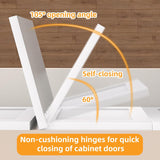 Chibery Non-Slow Close Regular Hinges, Concealed Cabinet Hinges for Face Frame Door, Self Closing Hidden, 105° Opening, Easy-on Dowels ＆ Self-Tapping Wooden Screws