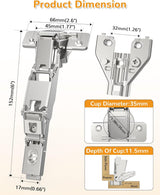 Chibery 165° Soft Close Kitchen Corner Hinges, Lazy Susan Cabinets, Face Frame, Clip On Plate for Easy Installation, Hidden Face Mount, 3D Concealed Slow Self Closing for Folden Cupboard