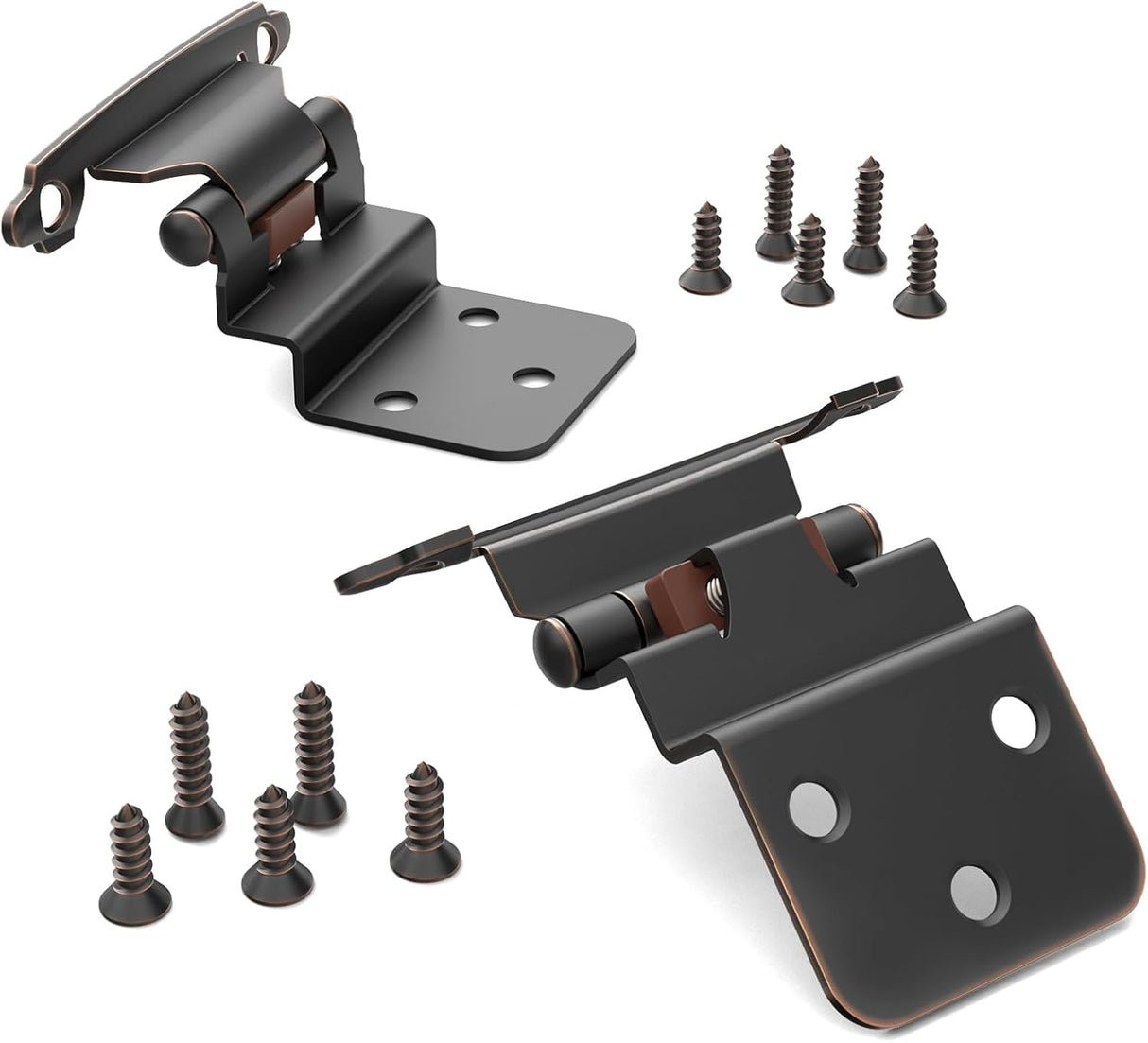 Chibery Oil Rubbed Bronze 3/8 Inch Inset Cabinet Hinges Self Closing Flush Face Mount Hinges with Door Bumper, Variable Decorative Hardware for Bathroom, Furniture, Kitchen Cabinet