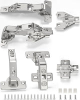 Chibery 135°& 165° Hinges Kit for Pie Corner Cabinets, Hidden Lazy Susan, Face Frame Self Closing, Clip On, Smooth Slow Close, Concealed Mount for Bi-fold Door, Kitchen Cupboard