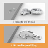 Chibery 90°  Soft Close Surface Mount Spring Hinges, Easy Installation No Pre-drilled, Noiseless Frameless Hidden Concealed Kitchen Cabinet Hinge for Cupboard Folded Replacement Hardware