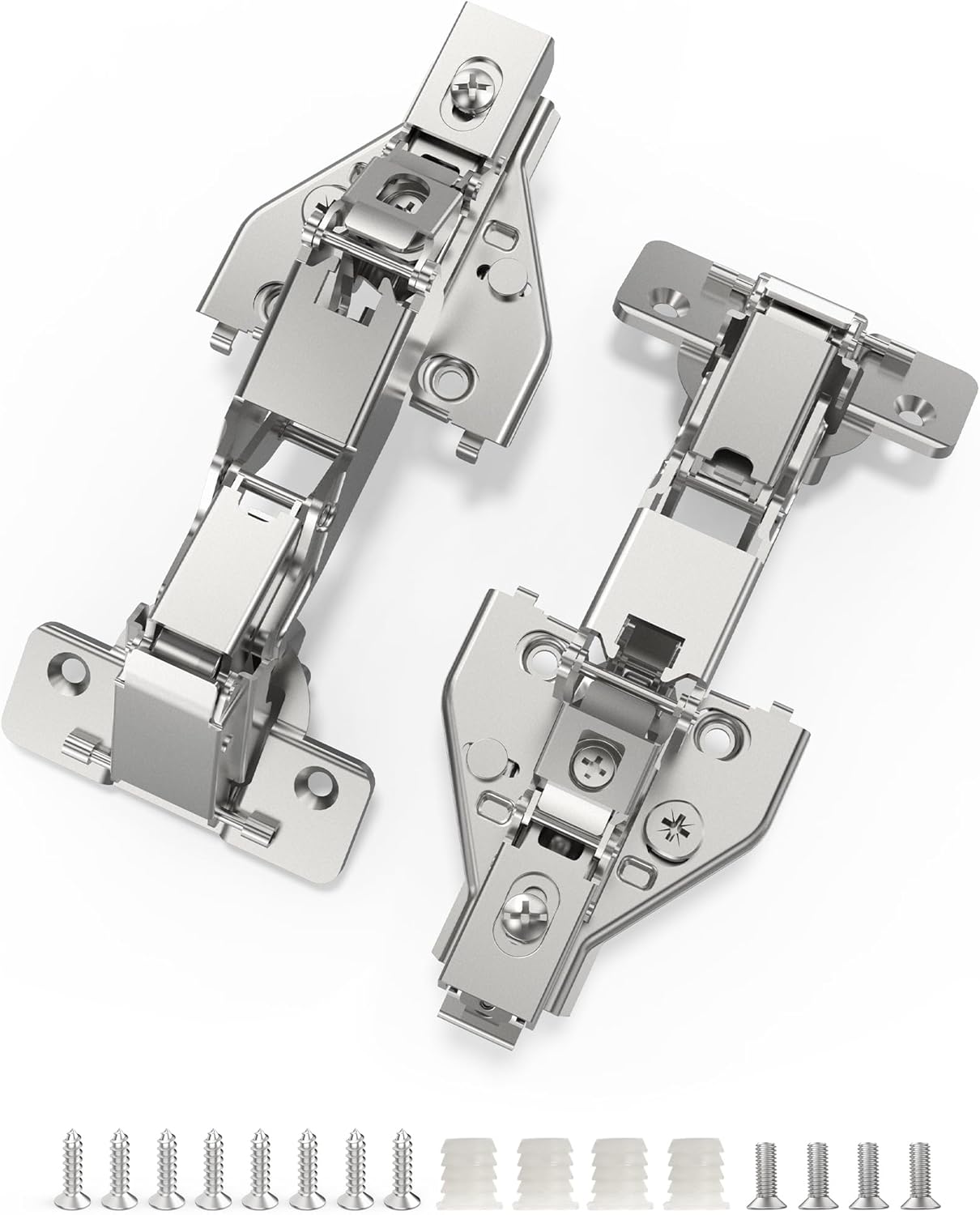 Chibery 165° Soft Close Kitchen Corner Hinges, Lazy Susan Cabinets, Face Frame, Clip On Plate for Easy Installation, Hidden Face Mount, 3D Concealed Slow Self Closing for Folden Cupboard