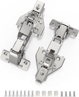 Chibery 165° Soft Close Kitchen Corner Hinges, Lazy Susan Cabinets, Face Frame, Clip On Plate for Easy Installation, Hidden Face Mount, 3D Concealed Slow Self Closing for Folden Cupboard