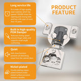 Chibery 4D Satin Nickel Concealed Hinges for Face Frame Door, Soft Close On/Off Switch, Self Closing, 105° Open Angle Concealed Stainless Steel Hinges for Framed Cabinet