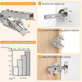 Chibery Full Overlay Cabinet Hinges, Face Frame & Frameless, 4D Adjustment, Soft Close 105°, Close Speed Control, Concealed Clip-On Plate, Smooth Slow Self Closing for Kitchen Corner, Cupboard