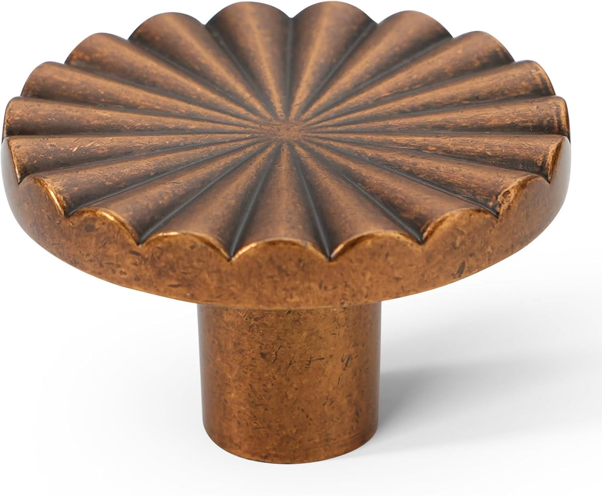 Antique Brass Canadian Sunflower Knob