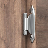 Chibery Chrome 3/8 Inch Inset Cabinet Hinges Self Closing Flush Face Mount Hinges with Door Bumper, Variable Decorative Hardware for Bathroom, Furniture, Kitchen Cabinet Doors