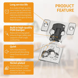 Chibery Small Overlay Satin Nickel 4D Concealed Hinges for Face Frame Door, Soft Close On/Off Switch, Self Closing, 105° Open Angle Concealed Stainless Steel Hinges for Framed Cabinet