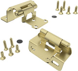 Chibery Brass Gold 1/2 inch Overlay Semi Partial Wrap Around Cabinet Hinges, Self Closing Face Frame Variable Decorative Replacement, Kitchen Hardware, with Screw & Quiet Bumper