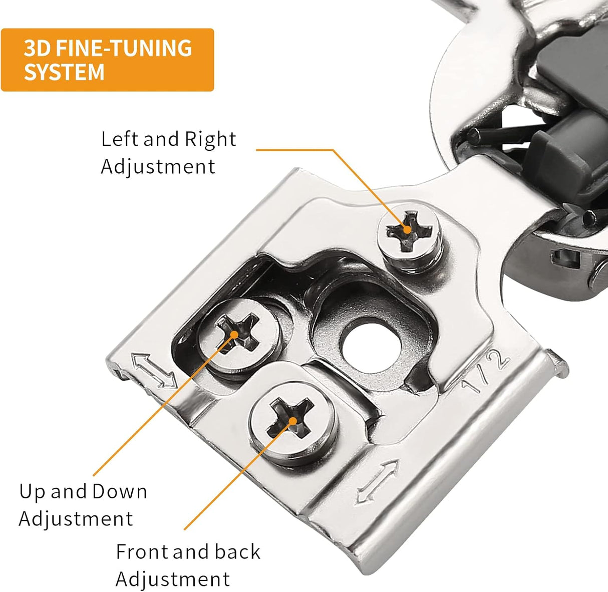 105° Open Angle 3D Soft Close Concealed Hinge for Face Frame Door