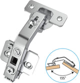 Chibery 135° Lazy Susan Corner Hinge, Adjustable Three-Dimensional Hinge Base,3D Adjustment Full Overlay Concealed for Kitchen Cabinet Replacement Hardware, Cupboard Folded, Folden Door