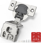 Chibery Overlay 4D Soft Close Cabinet Hinges, Concealed Face Frame, Adjustable Closing Speed, 105° Opening Smooth Slow, Hidden Self Closing for Kitchen Corner, Cupboard (with Template)