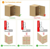Chibery Soft Close Hinges, Clip ON Plate, 105 Degree, Silent Hydraulic, Self Closing, Black Frameless European Concealed Hinge for Kitchen Cabinet Door, Wardrobes, and Bookcases