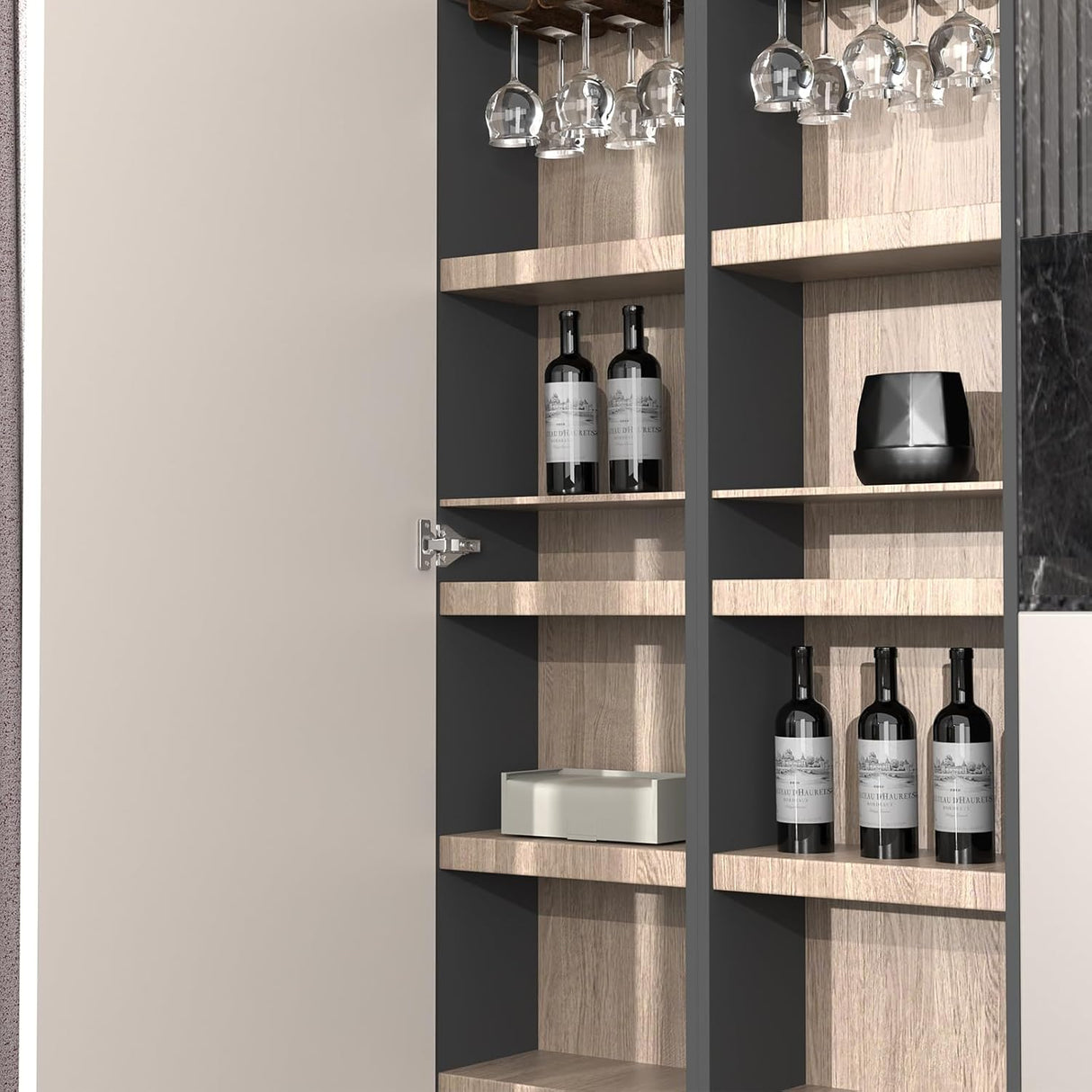 Chibery 1/8", 1/4", 3/8", 5/16" Overlay Soft Close Concealed Hinge for Face Frame Door ＆ Frameless Door, 3D Clip-on Plate, Self Closing Hidden Satin Nickel, 105° Angle