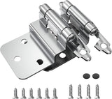 Chibery Chrome 3/8 Inch Inset Cabinet Hinges Self Closing Flush Face Mount Hinges with Door Bumper, Variable Decorative Hardware for Bathroom, Furniture, Kitchen Cabinet Doors