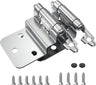 Chibery Chrome 3/8 Inch Inset Cabinet Hinges Self Closing Flush Face Mount Hinges with Door Bumper, Variable Decorative Hardware for Bathroom, Furniture, Kitchen Cabinet Doors