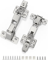 Chibery 165° Frameless Soft Close Kitchen Corner Hinges, Lazy Susan Cabinets, Clip On Plate for Easy Installation, Hidden Face Mount, 3D Concealed Slow Self Closing for Folden Cupboard