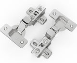 Chibery Nickel Plated Cabinet Hinges, Regular Standard Closing, Slide-on, Self-Closing, Frameless Concealed Euro 105 Degree Compact Hinges for Kitchen, Bathroom