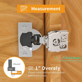 Chibery 4D Soft Close Concealed Hinges for Face Frame Door, Adjustable Closing Speed, Smooth Slow Self Close Hinges, Satin Nickel, 105° Open Angle Stainless Steel Cabinet Hinges