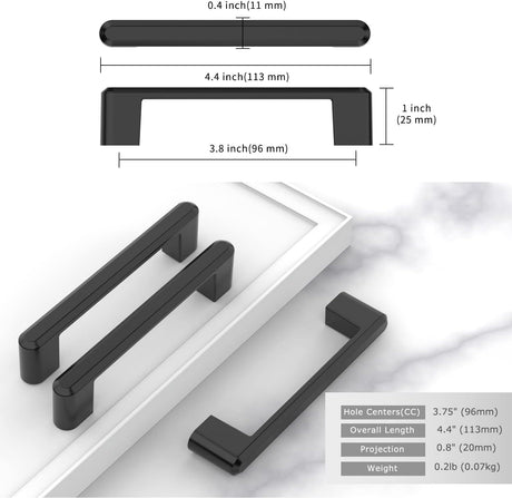 Cabinet handle dimensions