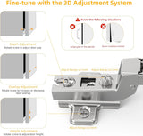 Chibery Nickel Plated Cabinet Hinges, Regular Standard Closing, Slide-on, Self-Closing, Frameless Concealed Euro 105 Degree Compact Hinges for Kitchen, Bathroom