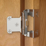 Chibery Satin Nickel 1/2 inch Overlay Semi Partial Wrap Around Cabinet Hinges, Self Closing Face Frame Variable Decorative Replacement, Kitchen Hardware, with Screw & Quiet Bumper