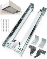 100 LB 21 Inch 5D Full Extension Soft Close Concealed Bottom Mount Drawer Slides Locking Device & Rear Mount Brackets