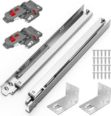 Chibery Undermount Soft Close Drawer Slides, Full Extension 3D Locking Device, Rear Mount Brackets, Concealed Bottom Mount Rails for face Frame Cabinet, 100 LB