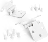 Chibery 1/2" White Overlay Cabinet Hinges, Self Closing Flush Mount Hinges with Door Bumper, Variable Decorative Hardware for Bathroom, Furniture, Kitchen Cabinet Doors