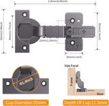 Black Titanium Plated Self Soft Closing 3D Adjustment Stop 85°＆105 ° Hinges for Cabinet Door