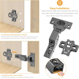 Chibery Soft Close Hinges, Clip ON Plate, 105 Degree, Silent Hydraulic, Self Closing, Black Frameless European Concealed Hinge for Kitchen Cabinet Door, Wardrobes, and Bookcases