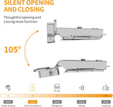 3D Self Soft Closing Hidden 105° Open Angle Small Door Gap Hinges for Face Frame Door