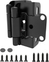 Chibery Matte Black 1/2 inch Overlay Semi Partial Wrap Around Cabinet Hinges, Self Closing Face Frame Variable Decorative Replacement, Kitchen Hardware, with Screw & Quiet Bumper
