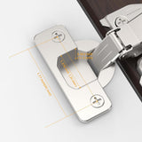 Chibery 1/8", 1/4", 3/8", 5/16" Overlay Soft Close Concealed Hinge for Face Frame Door ＆ Frameless Door, 3D Clip-on Plate, Self Closing Hidden Satin Nickel, 105° Angle