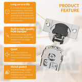 Chibery 4D Soft Close Concealed Hinges for Face Frame Door, Adjustable Closing Speed, Smooth Slow Self Close Hinges, Satin Nickel, 105° Open Angle Stainless Steel Cabinet Hinges