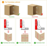 Chibery Frameless Inset Soft Close Concealed European Hinges, Self Closing Satin Nickel, 105 ° Open Angle 4D Adjustment, Speed Control, Clip On, Stainless Steel for Cabinet Door