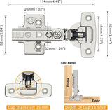 Chibery Frameless Soft Close Concealed European Hinges, Self Closing Satin Nickel, 105 ° Open Angle 4D Adjustment, Speed Control, Clip On, Stainless Steel for Cabinet Door
