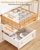 100 LB 21 Inch 5D Full Extension Soft Close Concealed Bottom Mount Drawer Slides Locking Device & Rear Mount Brackets