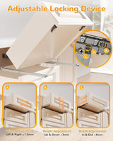100 LB 21 Inch 5D Full Extension Soft Close Concealed Bottom Mount Drawer Slides Locking Device & Rear Mount Brackets